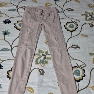 American Eagle Outfitters Light Pink Super Stretch Jeans